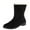 Black, variant on jsaierl Women's Flock Solid Plus Velvet Round Toe Plus Velvet Up Middle Tube Flat Boots Shoes