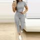 thumbnail image 2 of Tops Para Mujer, Elegante, Informal, Deportivo, Traje de Yoga, Blusa de Manga Corta, Top de Fitness Y Pantalones Odeerbi ODB159904, 2 of 6