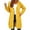 Yellow, variant on Swanpen Women's Solid Color Zip Up Long Hoodie Jacket Loose Mid Length Fleece Coat with Side Pockets