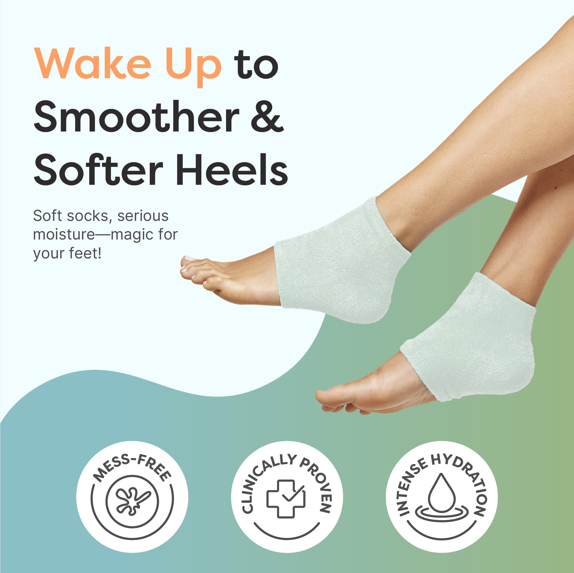(3 pack) ZenToes Moisturizing Gel Heel Socks for Foot Care and Healing