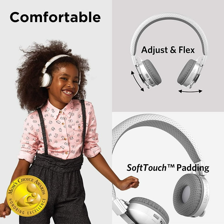 LilGadgets Untangled Pro Wireless Kids Headphones On Ear Bluetooth Toddler Headset with Built In Microphone Hassle Free Design No More Tangled
