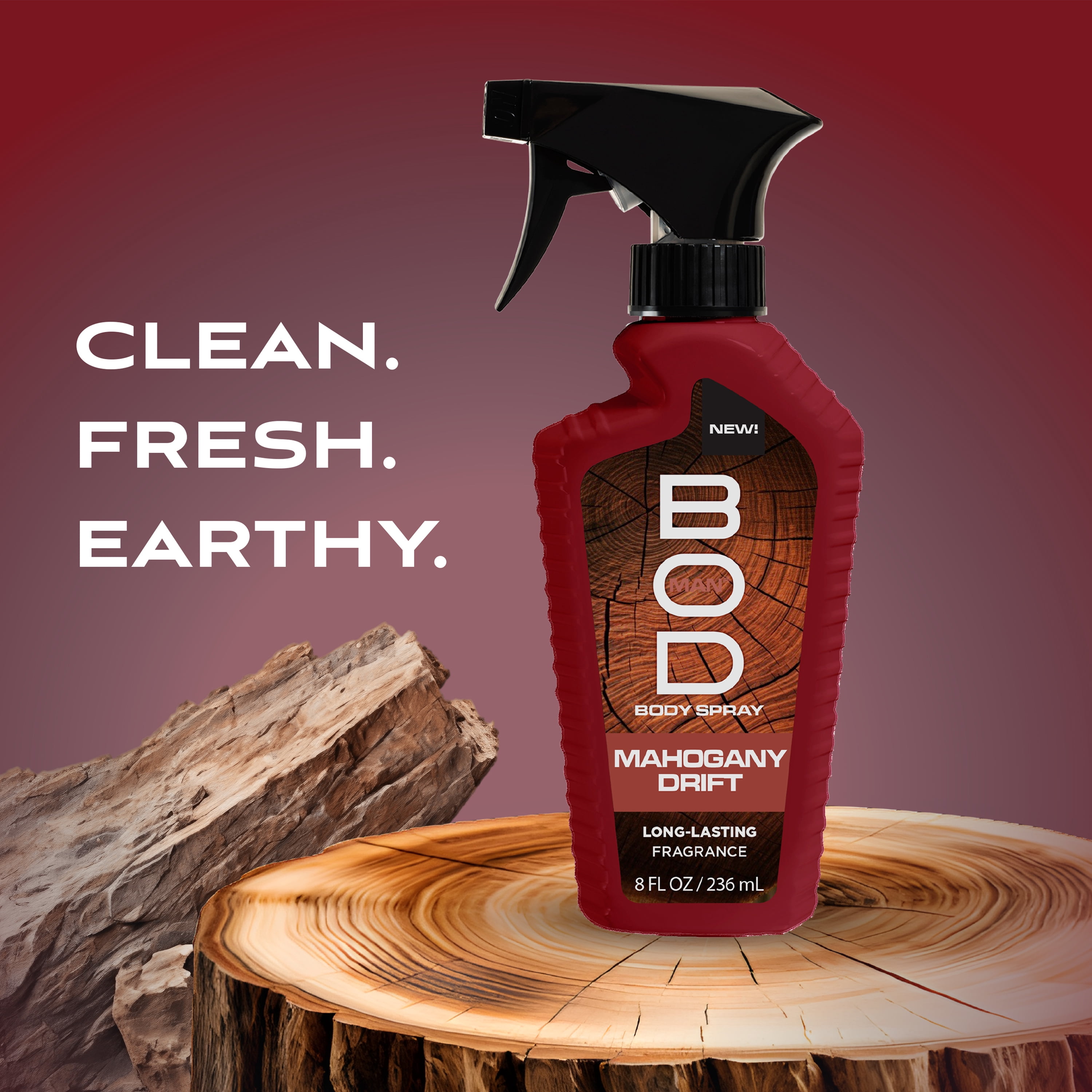 BOD Man Mahogany Drift Fragrance Body Spray, 8 fl oz