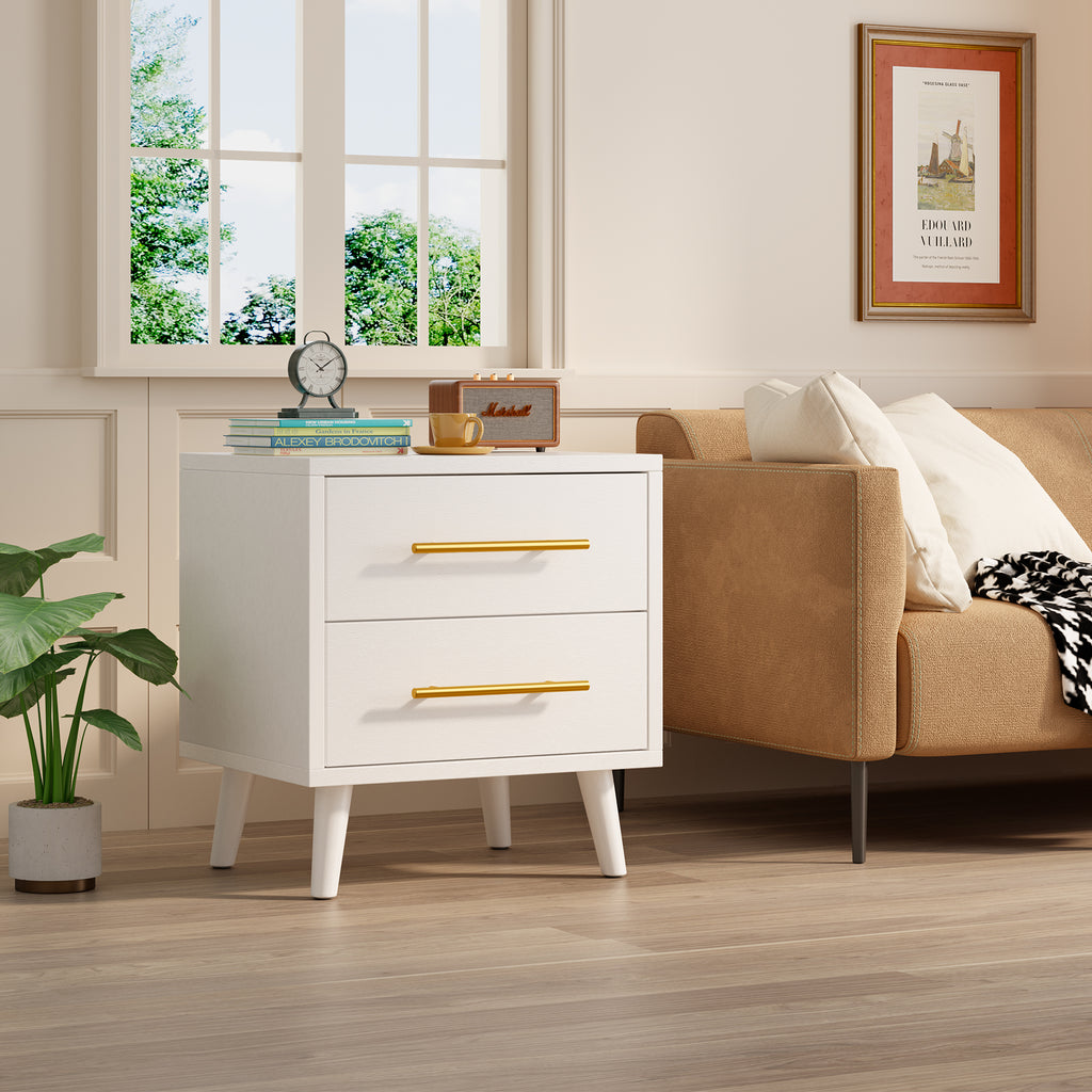 Aiho 5 Drawer White Dresser, Tall Dresser for Bedroom, Modern Storage Cabinet Wood Chest of Drawers for Living Room