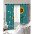 thumbnail image 3 of Teal Sunshine Sunflower Blackout Curtains 72 Inches Long for Bedroom, Pastoral Bees Farmhouse Floral Thermal Insulated Room Darkening Black Out Window Curtain Panels Grommet Drapes for Living Room, 3 of 8