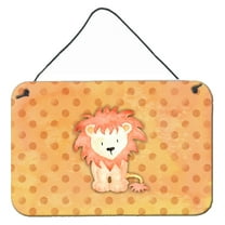Carolines Treasures BB7374DS812 Polkadot Lion Watercolor Wall or Door Hanging Prints 8x12 multicolor