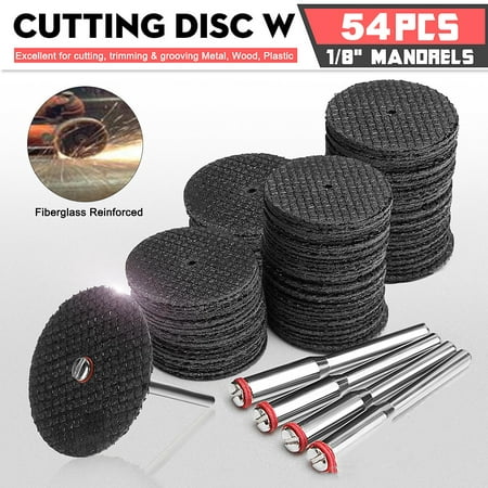 50pcs Cut Off Wheel Disc Fiberglass Reinforced W/ 2 Mandrel Tool For For Dremel Rotary Abrasive  Cutting Tools with 4 (Best Tool To Cut Fiberglass)