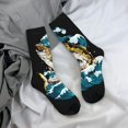 thumbnail image 5 of Yiaed green salmon fish Print Great elasticity Crew Socks Sports socks for Men and Women, 5 of 6