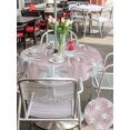 thumbnail image 6 of Outdoor Tablecloth with Umbrella Hole Zipper Coastal Tropical Tree Round Tablecloth 54" Waterproof Outside Table Cloth Palm Trees Summer Botanical Pink Patio Table Cover Tablecloths for Picnic Party, 6 of 8