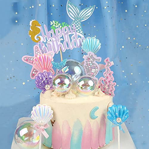 Brithday Party Mermaid Party Decoration Favor Supplies Under the Sea Since1989 24 Pcs Mermaid Cupcake Toppers 1 Pcs Mermaid Cake Topper for Baby Shower 