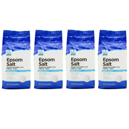 4 Pack Quality Choice Epsom Salt Soaking Solution/Saline Laxative 16 Oz Each