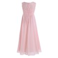 thumbnail image 2 of Haitryli Big Girls Elegance Wedding Flower Girl Lace Chiffon Prom Dress Long Evening Gown Pearl Pink 8, 2 of 7