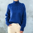 thumbnail image 2 of Baberdicy Sweaters for Women, Women Turtleneck Sweater Women Cowl Neck Sweater for Women Womens Sweaters Blue, 2 of 4