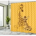 thumbnail image 5 of Ambesonne Giraffe Shower Curtain, and Mother Family Art, 69"Wx75"L, Marigold Redwood, 5 of 5