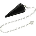 thumbnail image 2 of Black Obsidian Crystal Pendulum Dowsing Reiki Hexagonal Points, 2 of 4
