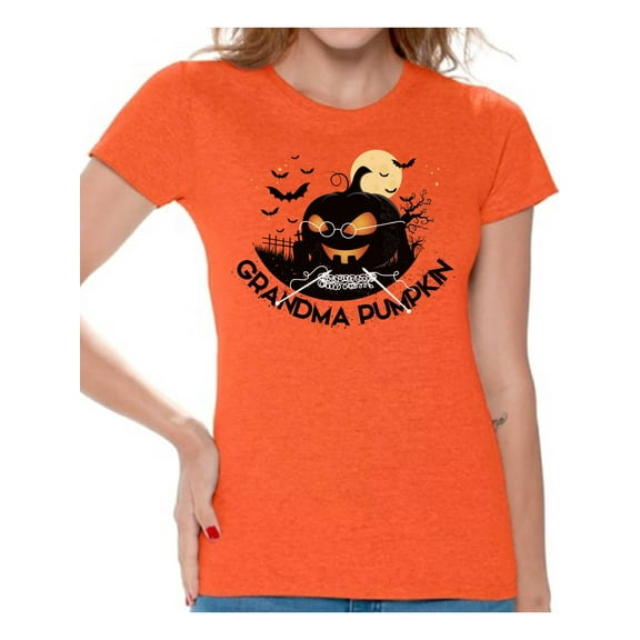 Awkward Styles Halloween T-Shirt Grandma Pumpkin Shirts for Women