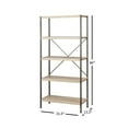 thumbnail image 3 of Saint Birch 4-Shelf X-Cross Farmhouse Wood Bookcase in Light Oak, 3 of 5