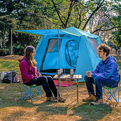 KAZOO Family Camping Tent Large Waterproof Pop Up Tents 4 Person Room Cabin  Tent Instant Setup with Sun Shade Automatic Aluminum Pole