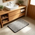 thumbnail image 4 of Bathroom Carpet Mat with Non-Slip Rubber Backing, Absorbent Machine Washable Floor Mat, 60 x 40 cm, Black/Blue/Yellow, 4 of 6
