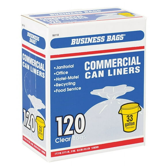 CAN LINER CLR 33G BX120 (Pack of 1)