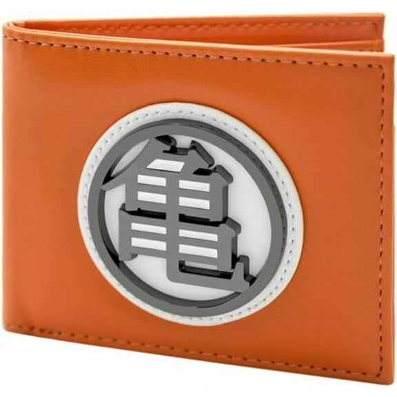 Bioworld Dragonball Z Kame Symbol 3D Metal Bifold Wallet, Orange