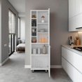 thumbnail image 3 of White Kitchen Pantry with Multiple Open and Closed Shelves, 3 of 5