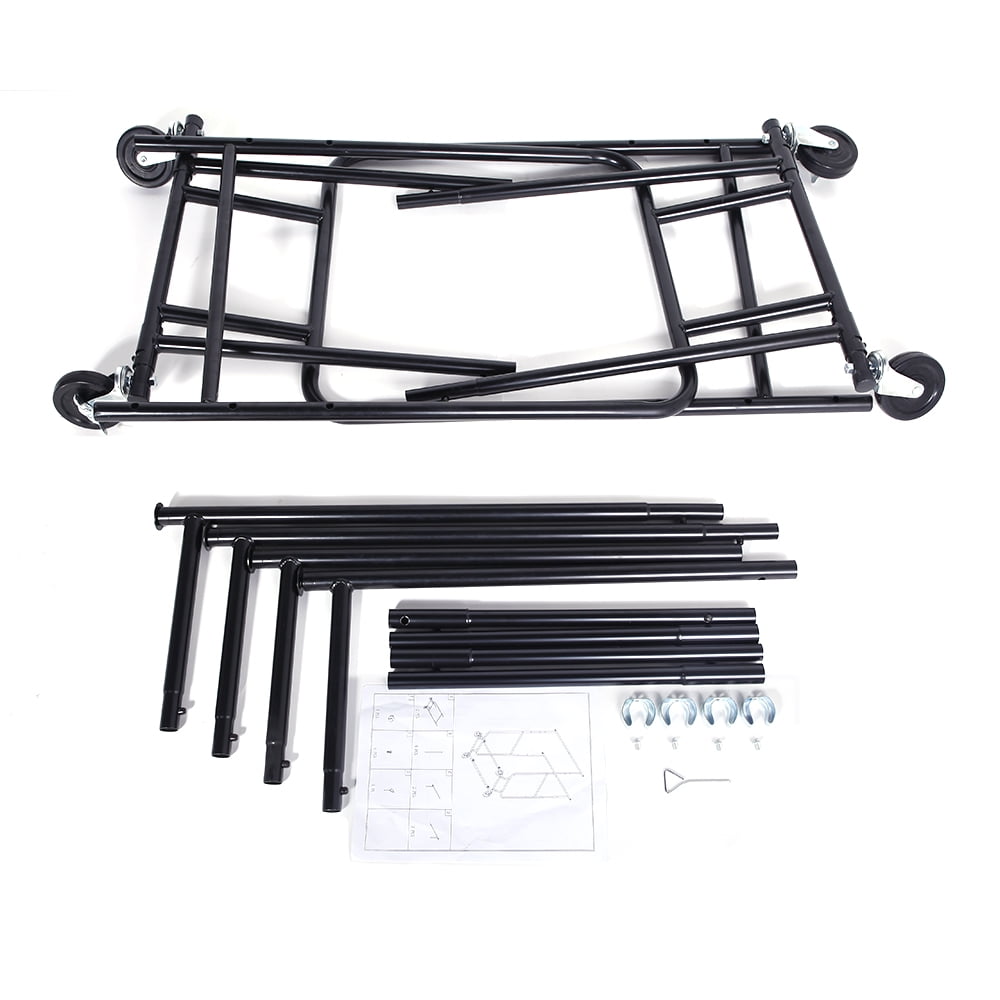 Kepooman Heavy Duty Steel Double-bar Garment Rack, Hanger Black and Chrome Plated, Black Kepooman Heavy Duty Steel Double-bar Garment Rack, Hanger Black and Chrome Plated, Black