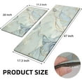 thumbnail image 2 of Kitchen Floor Mat Set of 2 Anti Fatigue Kitchen Rugs Marble Waterproof Non Slip Comfort Standing Padded PVC Kitchen Floor Mat for Kitchen Sink Laundry, 17.3x28+17.3X 47 inches, Light Blue, 2 of 6