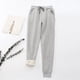 thumbnail image 2 of Leggings de invierno de talla grande para mujer, de felpa lisa: pantalones cálidos y casuales con cintura elástica, para llevar en exteriores e interiores, 2 of 4