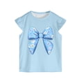 thumbnail image 5 of Nwiuh Girls Pajamas Set Toddler Kids Sleepwear Cute Top and Cozy Bottom Short Pajama Set (Light Blue, 4-5 Years), 5 of 5