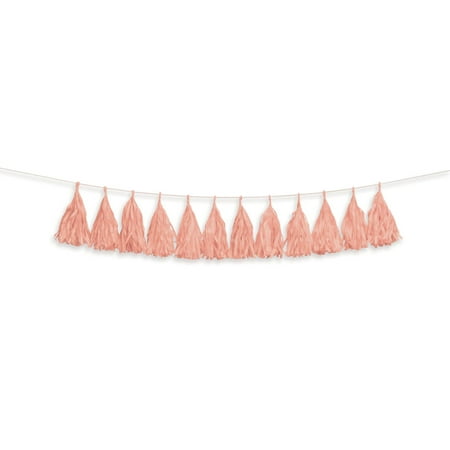 Darice Coral Tissue Tassel Garland, 12 pcs, 6ft