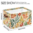 thumbnail image 4 of Yayeee 2 Pack Canvas Storage Basket with Handles for Shelves Fabric Bins Closet Organizer, Orange Autumn Leaves, 4 of 8
