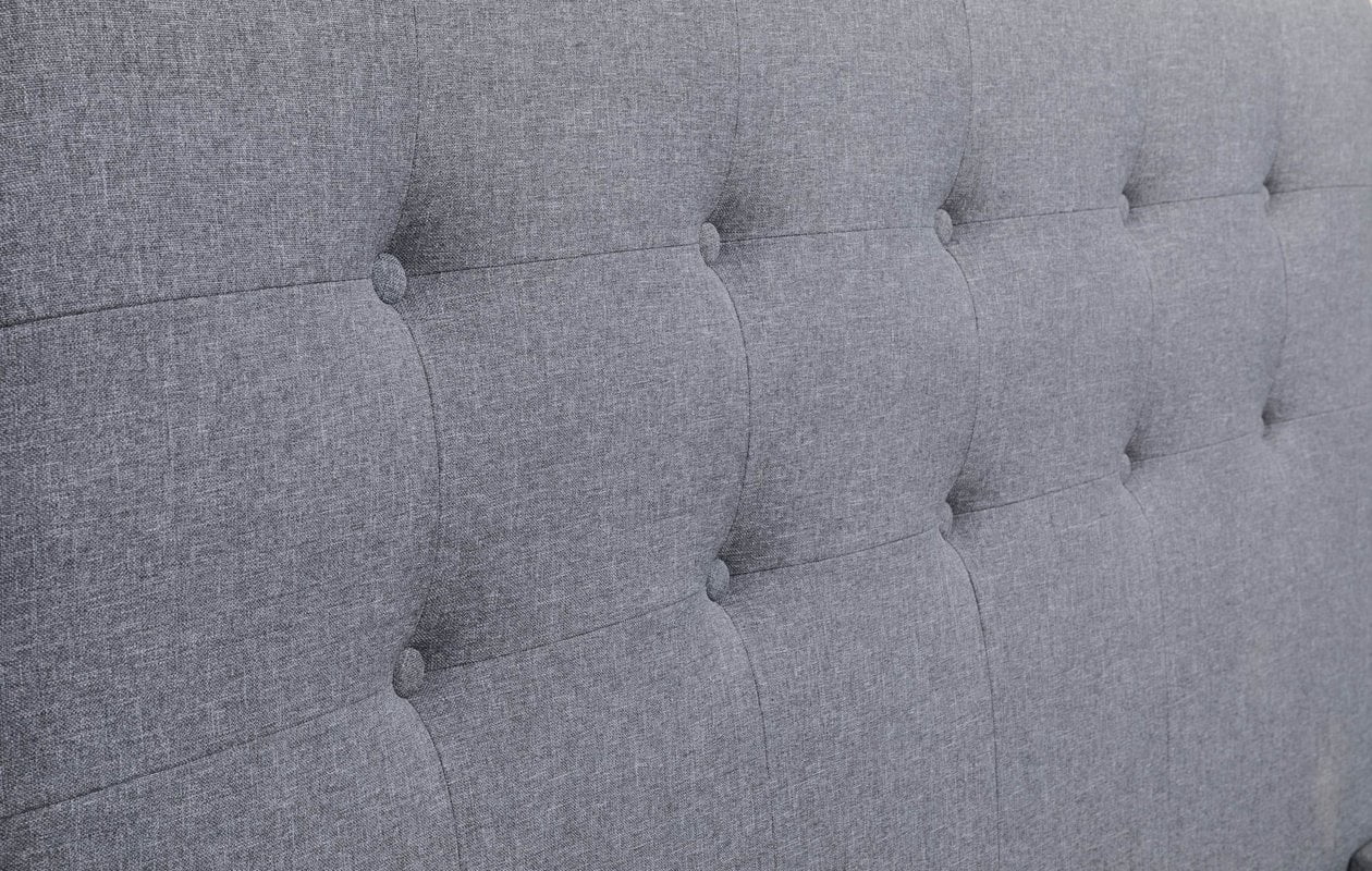 US Pride Furniture™ Norwalk Polyester Upholstered Platform Bed, Gray, Eastern King