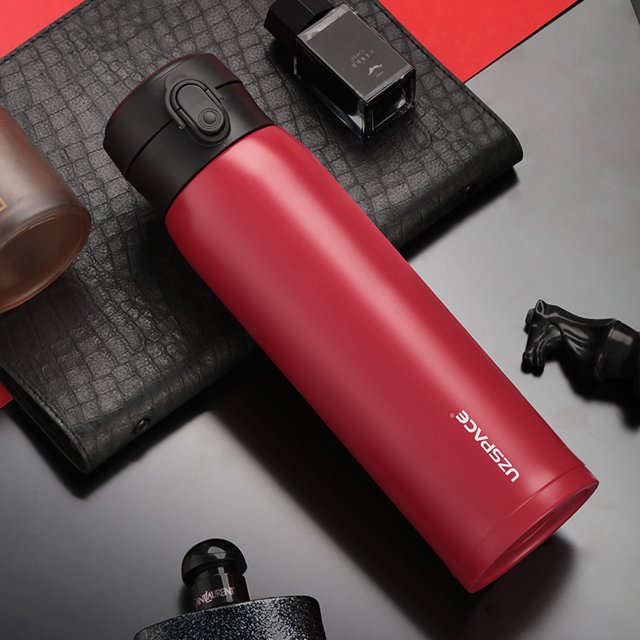 UZSPACE 500ml Vacuum Flask Stainless Steel Business Portable Leakproof Simple Shaker Drink Water Bottle Car Tea Cup Student