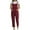 Red, variant on WREESH Womens Baggy Overalls Cotton Linen Pants Fashion Solid Color Plus Size Literary Straps Casual Trousers Jumpsuit Red