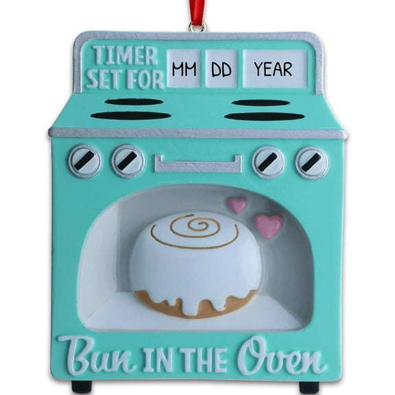 Personalized Baby Expecting Ornament 2025 - Pregnant Christmas Bun in The Oven We're Ornament, Bump Coming
