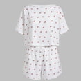 thumbnail image 5 of Bovxnpu Womens Pajamas Set 2 Piece Loungewear Set Short Sleeve Shorts Pajama Set Soft Comfortable Loungewear, 5 of 5