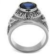 thumbnail image 4 of TK414708 - High polished (no plating) Stainless Steel Ring with Synthetic Synthetic Glass in Sapphire Size 9, 4 of 7