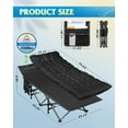 thumbnail image 2 of 1200D Double Layer Oxford Camping Cots for Adults, Folding Cots for Sleeping with Mattress, Outdoor Folding Bed with Carry Bag for Camping, Black, 2 of 6
