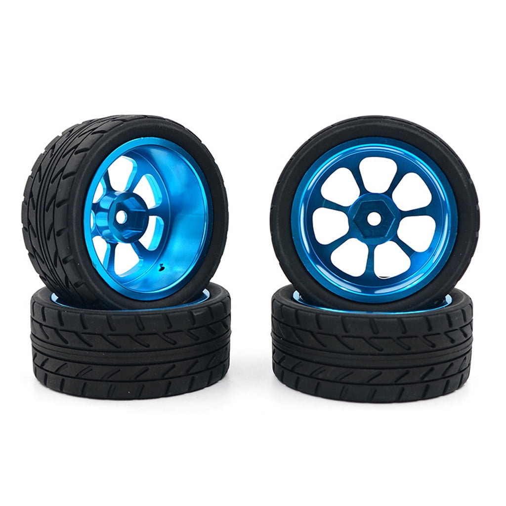 A-alloy Rims & Tires RC Car Wheels For 1/18 Scale Soft Rubber/Wheels w/Foams!