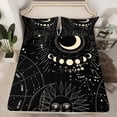 thumbnail image 2 of Feelyou Bohemian Sun Print Queen Sheet Sets, Western Mystic Astrology Flat Sheet, Hippie Tribal Stars Moon Queen Fitted Sheet, Luxury Bedroom Decor, 4-Piece, 2 of 7