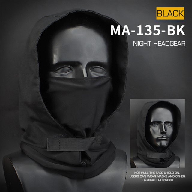 Máscara de media cara pasamontañas capucha exterior Airsoft Sports Protect Gear (negro)