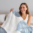 thumbnail image 5 of Blue Green Retro Leaves Fleece Throw Blanket for Couch, Rustic Botanical Watercolor Microfiber Flannel Blanket for All Season, Lightweight Soft Throw Blankets for Baby, Kids, Pets, 30"x40", 5 of 9