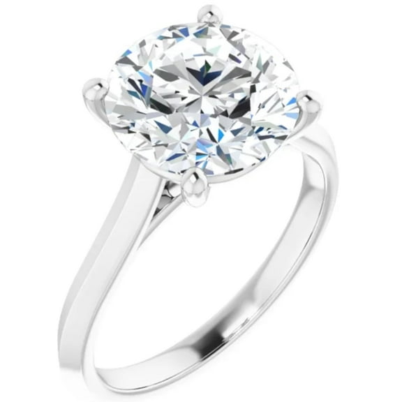 Solitaire Lab Grown Diamond Engagement Ring Round Cut 3 Ct.