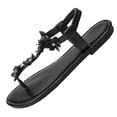 thumbnail image 2 of Wowcloth Women's Fashion Casual Slip-On Sandals – Versatile Large Size Plain Color Floral Round Toe Flip Flops with Arch Support for Daily Wear, 2 of 9
