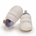 thumbnail image 3 of Wxirdiow Toddler Girl Sneakers Baby Boys Girls First Walking Shoes Lightweight Easy On/Off PU Leather Infant Sneakers Newborn Walkers with Non-Slip Sole White Size,12, 3 of 5
