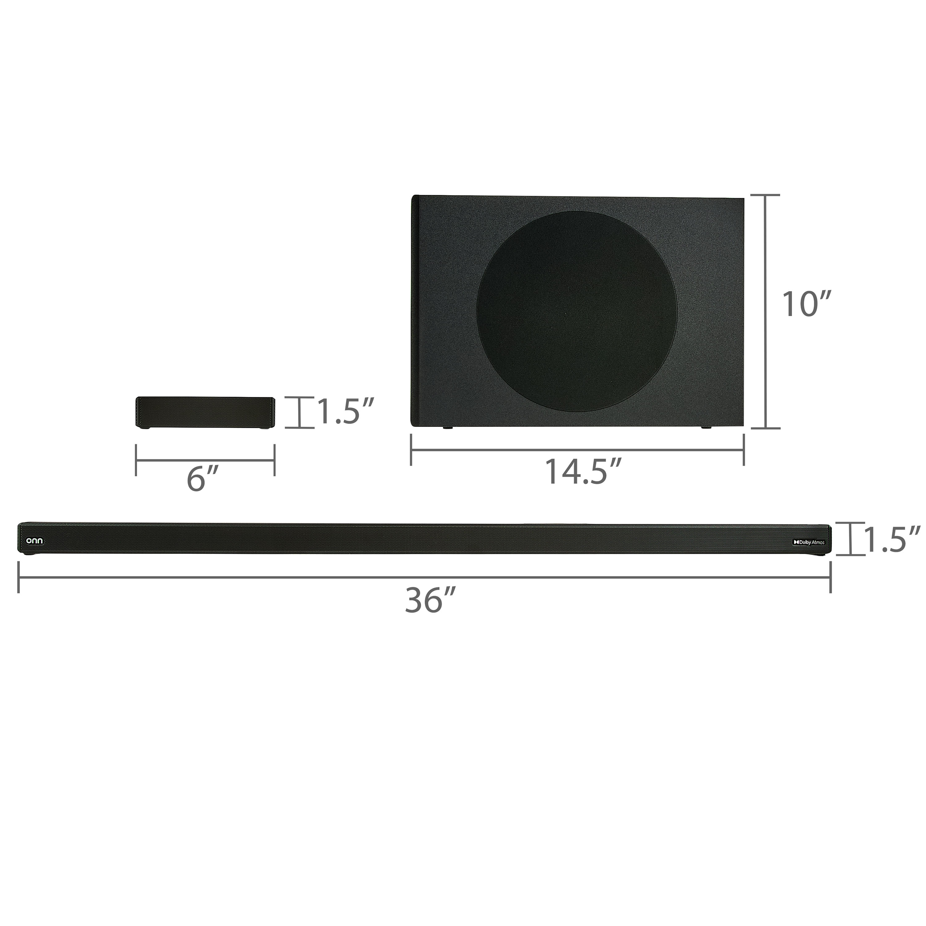 onn. 5.1 Channel Ultra-Slim Surround Soundbar System, 36" photo 2