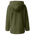 thumbnail image 3 of Daeful Coat Long Sleeve Jacket Plain Outwear Ladies Plush Cardigan Solid Color Overcoats Army Green M, 3 of 5
