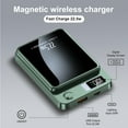 thumbnail image 5 of 5000mAh Magnetic Wireless Power Bank,22.5W Fast Charging with LED Digital Display,Compatible with Wireless and Wired Charging,USB -C Battery Pack for Quick Charging,Green, 5 of 12