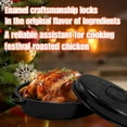 thumbnail image 2 of Roaster Pan With Lid 13” Enameled Oval Roasting Pan For Ovens Suitable For Dining With Two People High Temperature Resistance Small Turkey Pot, 2 of 8