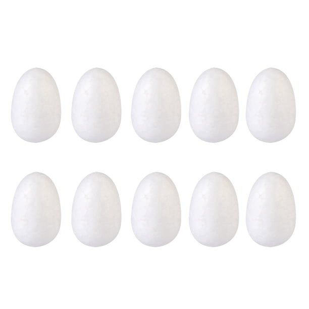 50 huevos de Pascua para pintar, decoración DIY, huevos sólidos para manualidades infantiles (blanco, 3 cm)